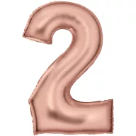 Nummer Silk Lustre Rosa Folienballon Nummer 2, 86 cm