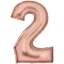 Nummer Silk Lustre Rosa Folienballon Nummer 2, 86 cm