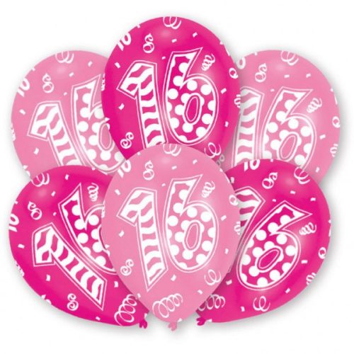 Happy Birthday 16 FolienLuftballon (6 Stücke)