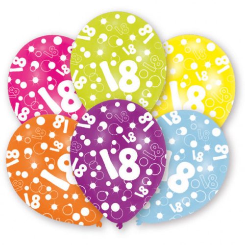Happy Birthday 18 Colorful Ballon, Luftballon 6 Stück 11 Zoll (27,5cm)