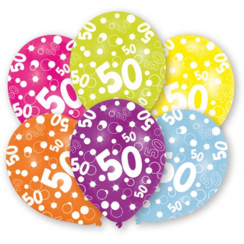 Happy Birthday 50 Colorful Ballon, Luftballon 6 Stück 11 Zoll (27,5cm)