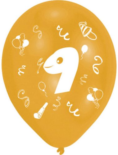 Happy Birthday 9 Ribbon Ballon, Luftballon 8 Stück 10 Zoll (25,4cm)