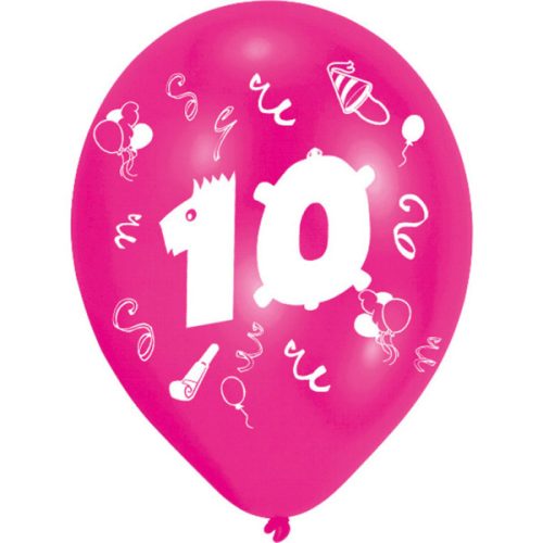 Happy Birthday 10 Ribbon Ballon, Luftballon 8 Stück 10 Zoll (25,4cm)