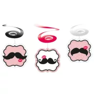 Schnurrbart Mustache, Schleifendekorationsset (6 Stück)