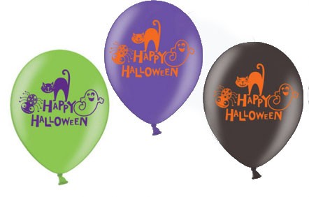 Halloween Happy Ballon, Luftballon 6 Stück 11 Zoll (27,5cm)