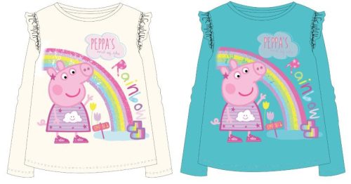 Peppa Wutz Rainbow Kinder Langärmliges T-Shirt, Oberteil 92-116 cm
