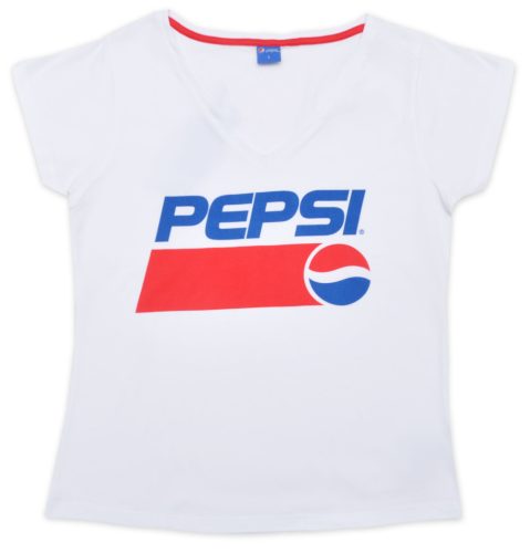 Pepsi White Damen Kurzärmliges T-Shirt, Oberteil XS-XL