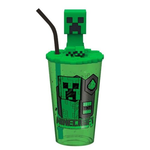 Minecraft Green Kunststoff 3D Strohhalm Becher 443 ml