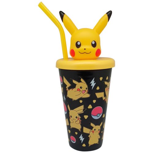 Pokémon Pikachu Kunststoff 3D Strohhalm Becher 443 ml