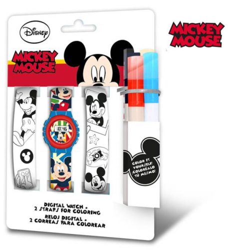 Disney Mickey Digitale Armbanduhr + Bemalbares Uhrenband Set