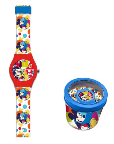 Disney Mickey  Bubble analoge Uhr in Metallbox