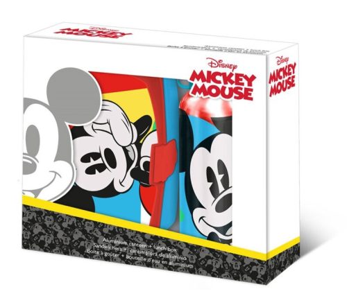 Disney Mickey Brotdose + Aluminiumflasche Set