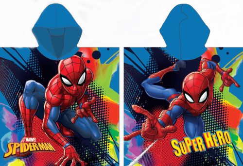 Spiderman Blaues Strandtuch Poncho 55x110 cm (Schnelltrocknend)