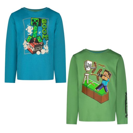 Minecraft BOOM! Kinder Langarmshirt, Oberteil 6-12 Jahre