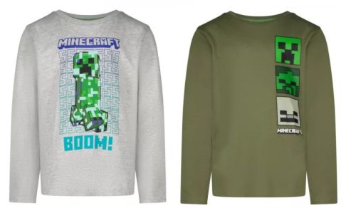 Minecraft Kinder Langärmliges T-Shirt, Oberteil 6-12 Jahre