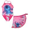 Disney Lilo und Stitch Pink Kinder Badeanzug und Sarong Set 3-8 Jahre