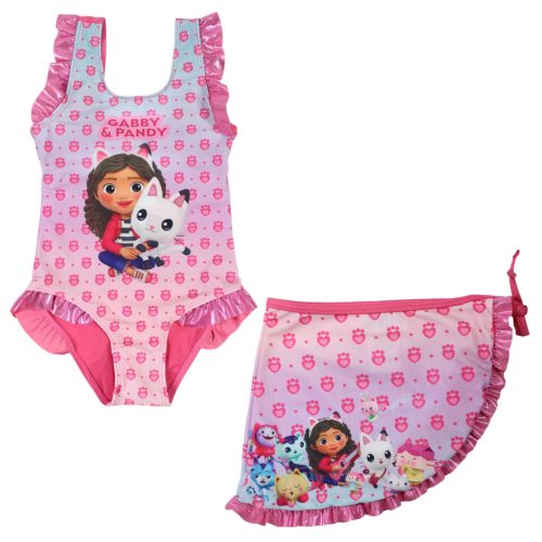 Gabby's Dollhouse Pandy Kinder Badeanzug und Sarong Set 3-8 Jahre