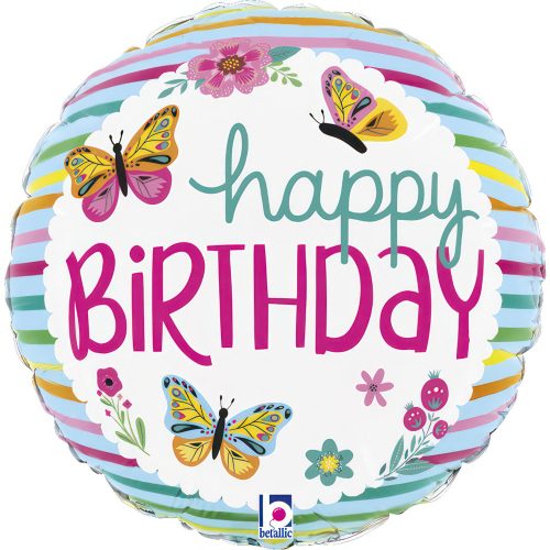 Geburtstag Butterflies Happy Birthday mini Folienballon 19 cm (WP)