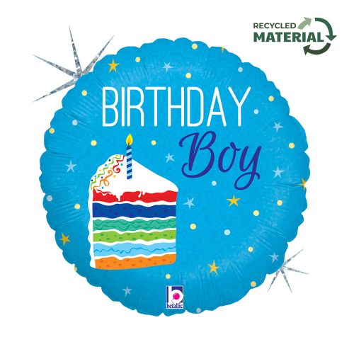 Geburtstag Cake Boy Holo Happy Birthday Folienballon 46 cm