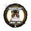 Geburtstag Gradution Holo Grumpy Cat Folienballon 46 cm