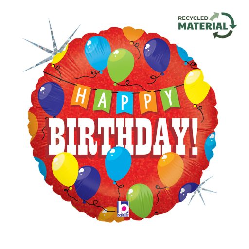 Geburtstag Party Holo Happy Birthday Folienballon 46 cm