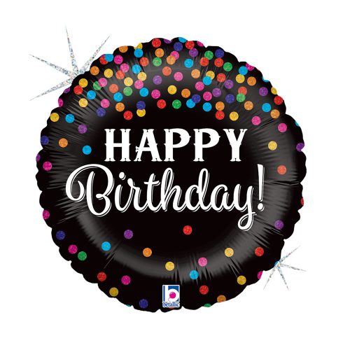 Geburtstag Glitter Confetti Happy Birthday Folienballon 46 cm