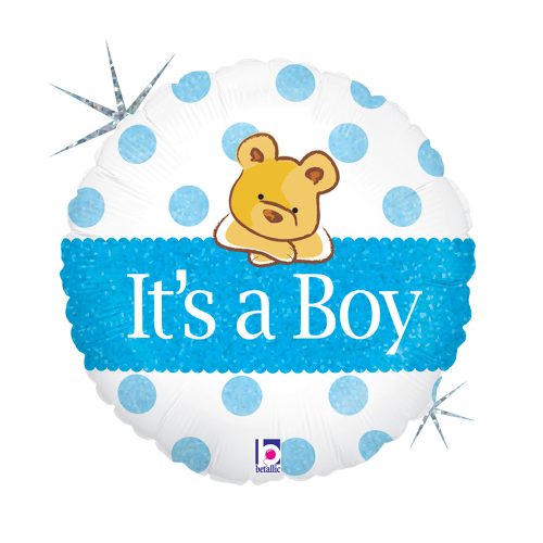 Erster Geburtstag Bear Holo Baby Boy Folienballon 46 cm