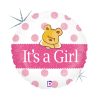 Erster Geburtstag Bear Holo Baby Girl Folienballon 46 cm
