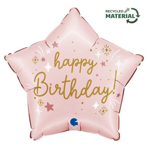 Geburtstag Pink Star Happy Birthday Folienballon 46 cm