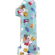 Peppa Wutz Blue Zahl 1 Folienballon 66 cm