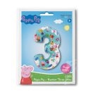 Peppa Wutz Blue Zahl 3 Folienballon 66 cm