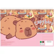 Capybara Happy Life A/4 Spiralnotizbuch, 30 Blatt
