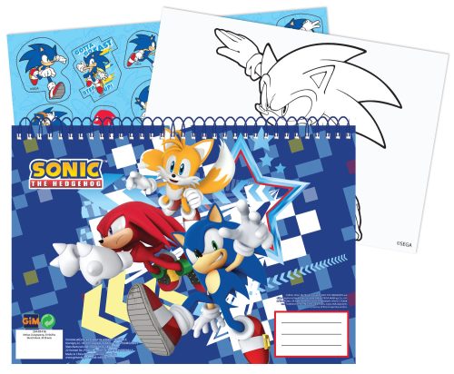 Sonic, the Hedgehog A/4 Spiral-Skizzenbuch 40 Blätter mit Aufkleber