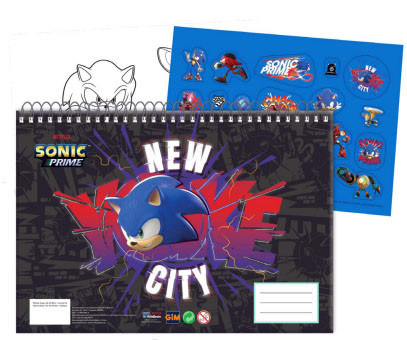 Sonic the Hedgehog Get Me Sonic the Hedgehog A/4 Spiral-Skizzenbuch mit 40 Blättern und Aufklebern