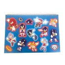 Sonic the Hedgehog Speedy A/4 Spiral-Skizzenbuch mit 40 Blatt und Aufklebern