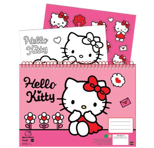 Hello Kitty Sweetheart A/4 Spiral-Skizzenbuch mit 40 Blatt und Aufklebern