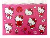 Hello Kitty Sweetheart A/4 Spiral-Skizzenbuch mit 40 Blatt und Aufklebern