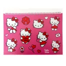 Hello Kitty Sweetheart A/4 Spiral-Skizzenbuch mit 40 Blatt und Aufklebern
