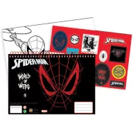   Spiderman World of Webs A/4 Spiral-Skizzenbuch mit 40 Blättern und Aufklebern