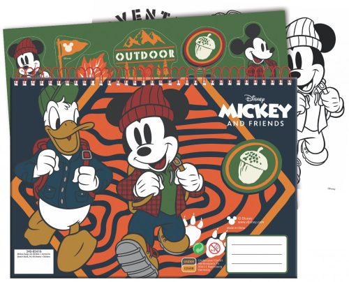 Disney Mickey A/4 Spiral-Skizzenbuch mit 40 Bögen Aufklebern