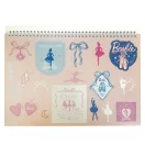 Barbie Ballerina A/4 Spiral-Skizzenheft mit 40 Blatt und Aufklebern
