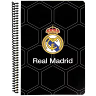 Real Madrid Black B/5 liniertes Spiral-Notizbuch 70 Blatt