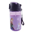 Disney Eiskönigin Modern Magic Plastikflasche mit Strohhalm und Haken 350 ml