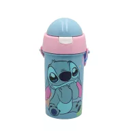   Disney Lilo und Stitch Alien 626 Kunststoffflasche mit Trinkhalm und Haken 500 ml