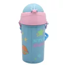Disney Lilo und Stitch Alien 626 Kunststoffflasche mit Trinkhalm und Haken 500 ml