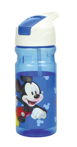 Disney Mickey Kunststoff-Trinkflasche mit Strohhalm (500 ml)