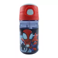   Spiderman Spidey Glow Plastiktrinkflasche mit Strohhalm 350 ml