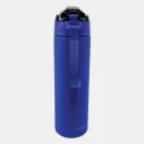 Real Madrid Blue matte Kunststoff-Trinkflasche mit Strohhalm 700 ml