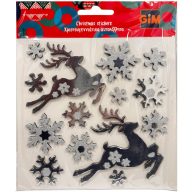 Weihnachten Silber Glitzeraufkleber