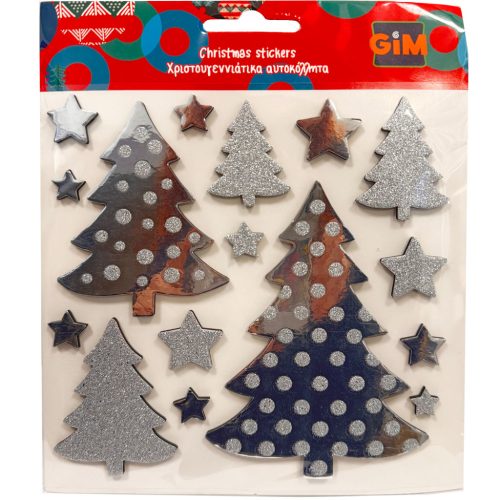 Weihnachten Silber Glitzeraufkleber